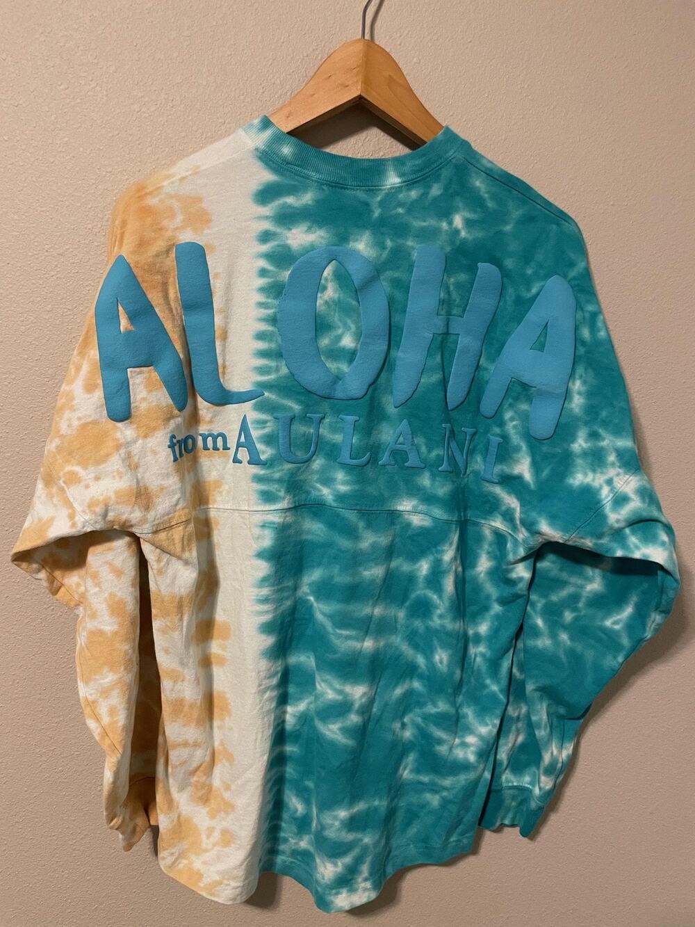 Aulani Disney Spirit Jersey Womens XS Tie Dye Aloha Mickey Surfing Long Sleeve